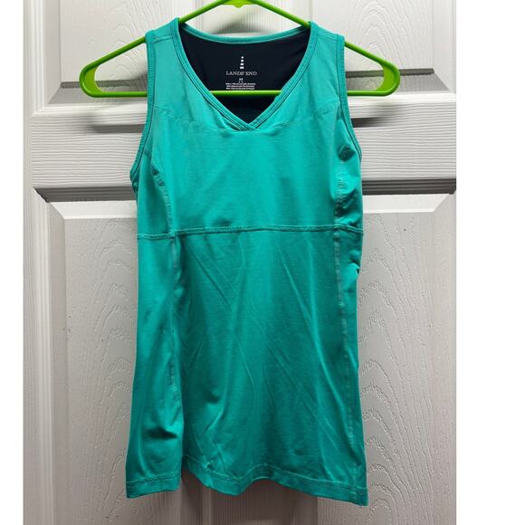 Lot of 2 Lands' End Womens Size XS Athletic Stretch Teal & Black Racerback Tanks - Picture 2 of 6